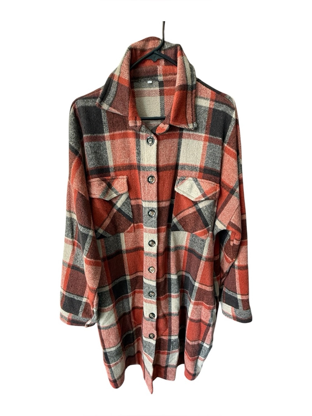 Long flannel shacket XXL